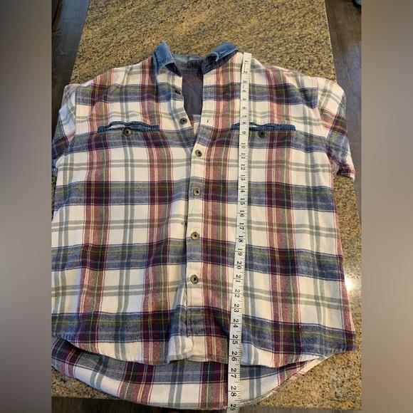 Vintage womens Flannel with Denim collar size large - Picture 8 of 10